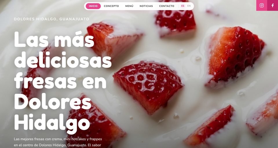Screenshot of lasfresas.com.mx homepage — Las Fresas Café website built by YoN Marketing